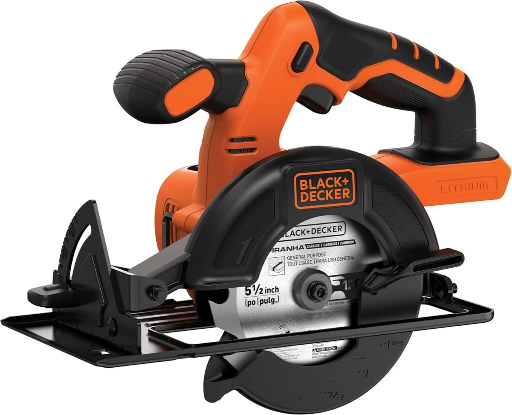 BLACK+DECKER 20V MAX* POWERCONNECT 5-1/2 in. Cordless Circular Saw, Bare Tool Only (BDCCS20B)