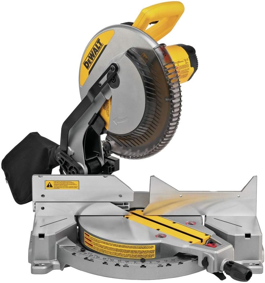 DEWALT 12-Inch Miter Saw, 15-Amp, Single Bevel, Compound (DWS715),Black