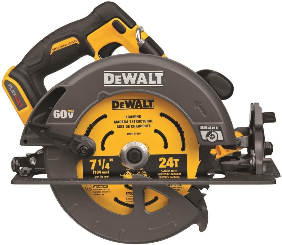 DEWALT FLEXVOLT 60V MAX* Circular Saw with Brake, 7-1/4-Inch, Tool Only (DCS578B)