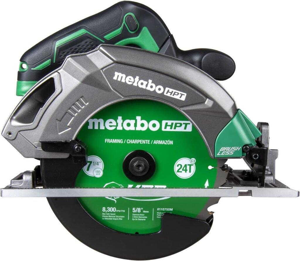 Metabo HPT 18V MultiVolt™ Cordless Circular Saw | 7-1/4-Inch Blade | Tool Only - No Battery | LED Work Light | Dust Blower | On-tool Blade Wrench | Kickback Protection | C1807DAQ4