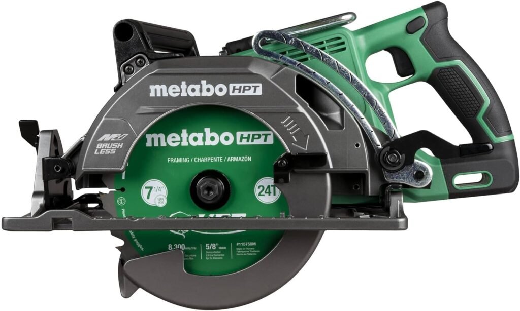 Metabo HPT 36V MultiVolt™ Cordless Rear Handle Circular Saw | Tool Only - No Battery | Optional AC Adapter | 7-1/4-Inch Blade | 500 Cross Cuts Per Charge | Lightweight - 8.2 Lbs. | C3607DWAQ4