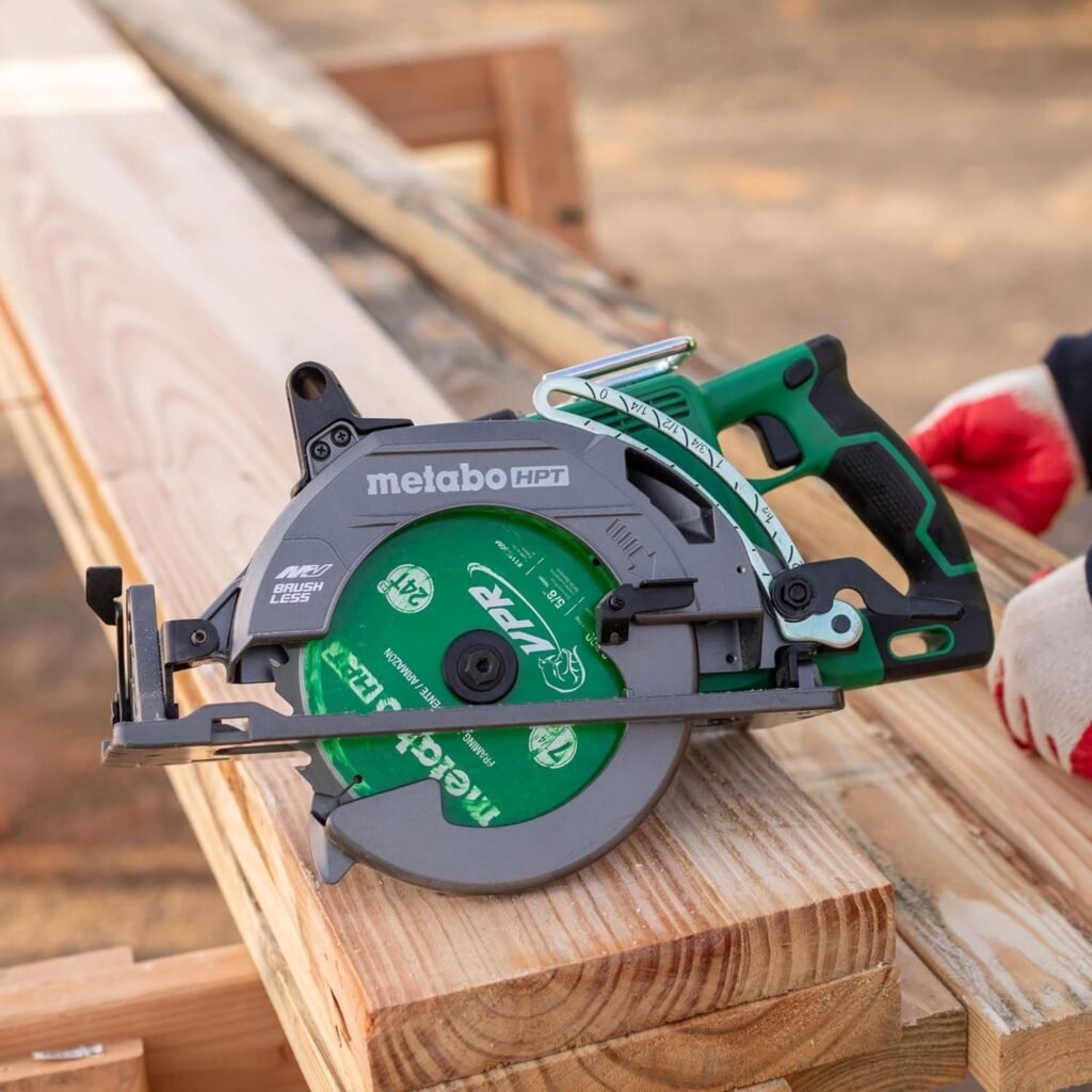 Metabo HPT 36V MultiVolt™ Cordless Rear Handle Circular Saw | Tool Only - No Battery | Optional AC Adapter | 7-1/4-Inch Blade | 500 Cross Cuts Per Charge | Lightweight - 8.2 Lbs. | C3607DWAQ4