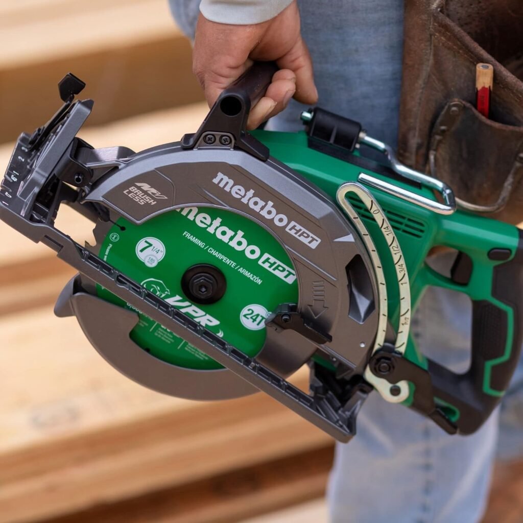 Metabo HPT 36V MultiVolt™ Cordless Rear Handle Circular Saw | Tool Only - No Battery | Optional AC Adapter | 7-1/4-Inch Blade | 500 Cross Cuts Per Charge | Lightweight - 8.2 Lbs. | C3607DWAQ4