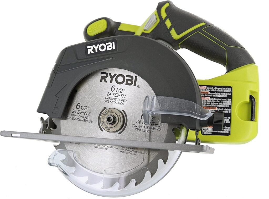 Ryobi P507 One+ 18V Lithium Ion Cordless 6 1/2 Inch 4,700 RPM Circular Saw w/ Blade (Battery Not Included, Power Tool Only)