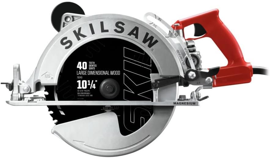 SKILSAW SPT70WM-01 15 Amp 10-1/4 Magnesium SAWSQUATCH Worm Drive Circular Saw,Silver