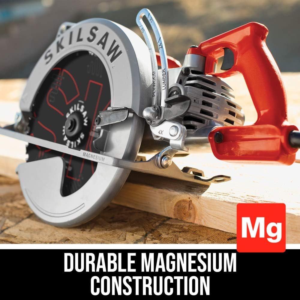 SKILSAW SPT70WM-01 15 Amp 10-1/4 Magnesium SAWSQUATCH Worm Drive Circular Saw,Silver